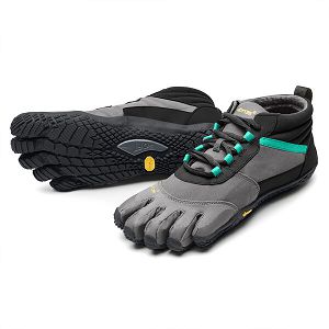 Vibram V-Trek Insulated Black/Grey/Green Womens Trail Shoes | India-490185